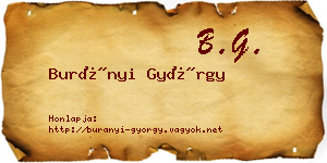Burányi György névjegykártya
